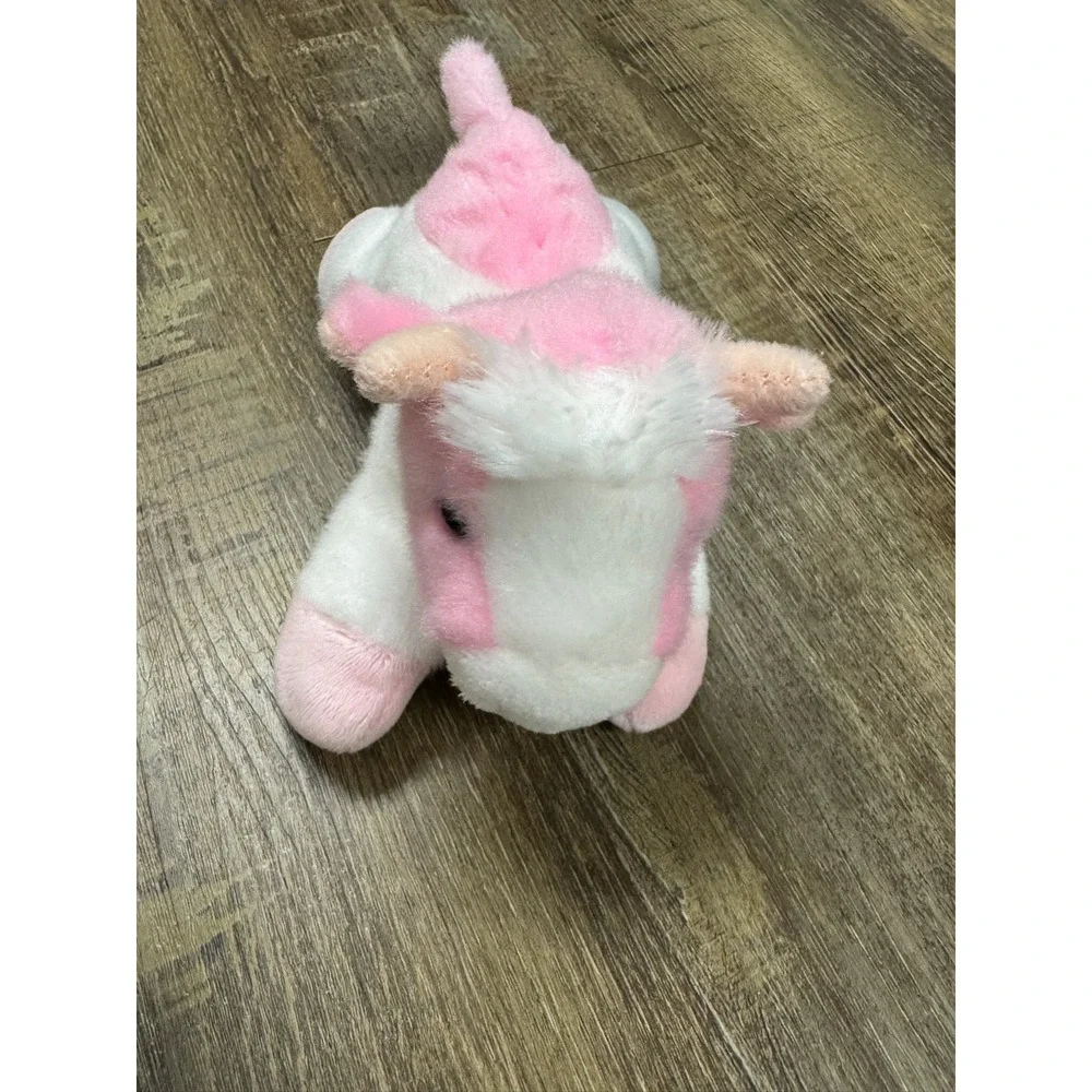 Aurora Pink and White Strawberry Cow Plush Stuffed‎ Animal Floppy 8 inch 2021